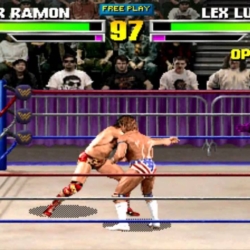 Iconic fighting game screenshot with classic characters.