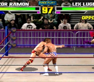 Iconic fighting game screenshot with classic characters.