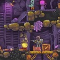 Vivid pixel art scene from Mining Mayhem, showcasing adventurous underground exploration.