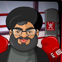 Boxing cartoon character with gloves in a gym setting, emphasizing boxing and fitness activities.