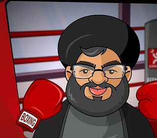 Boxing cartoon character with gloves in a gym setting, emphasizing boxing and fitness activities.