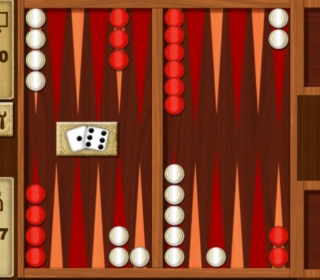 1. Colorful Backgammon Game with Dice and Play Area.