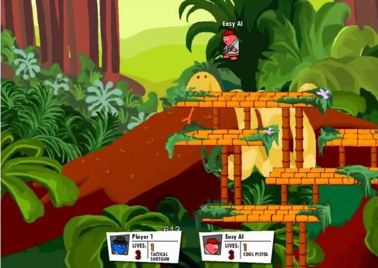 1. Jungle-themed ladder climbing game with colorful forest background.