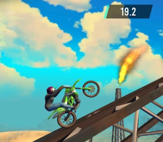 Riding a bike on a challenging ramp in Minigames.pro.