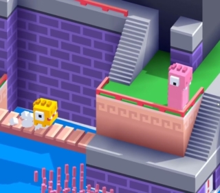 Colorful block-styled castle game.