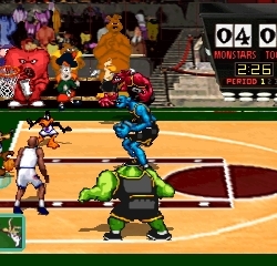 High-Action Cartoon Street Basketball Game Featuring Dynamic Player Skirmishes.