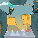Amigo Pancho 5 Arctic & Peru game scene with balloons and obstacles.
