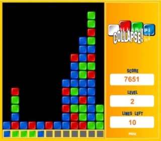 Bright Tetris Blocks in Classic Falling Puzzle Game.