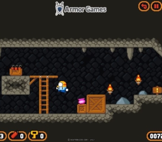 Pixel art dungeon crawler with platformer elements and treasure hunts.