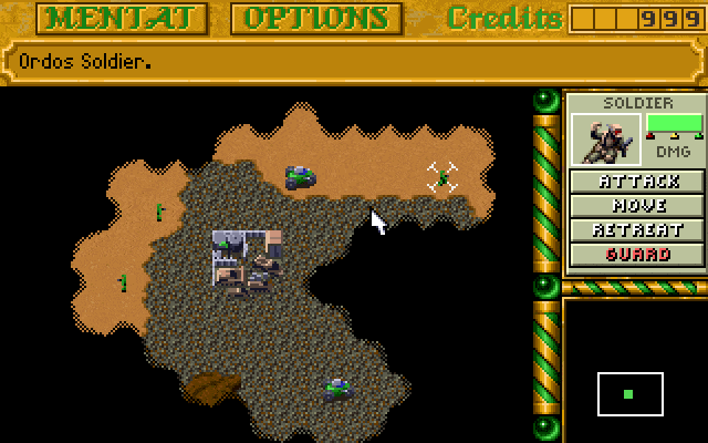 Gameplay screen of Dune II: The Building of a Dynasty (6/7)