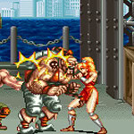 Classic arcade fighting game with intense combat scenes and diverse characters.