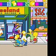 Retro arcade game featuring Simpsons characters and vibrant graphics.