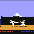 Kung-Fu Master arcade game gameplay scene with martial artists fighting.