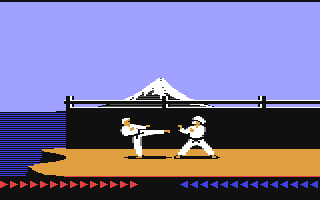 Kung-Fu Master arcade game gameplay scene with martial artists fighting.