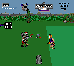 Classic pixel art football game scene from Pigskin 621 A.D.