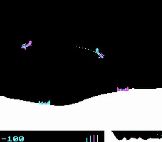 Screenshot of Sopwith game showing airplane flying and shooting enemies.