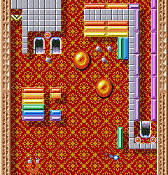 Classic bubble shooter game with colorful bubbles and obstacles.