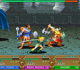 Battle for Glory - Classic 16-bit fighting game screenshot with warriors in combat.