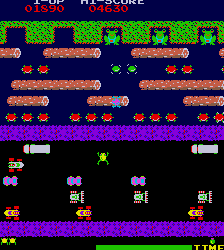 Screenshot of Space Invaders arcade game with aliens and player ship.