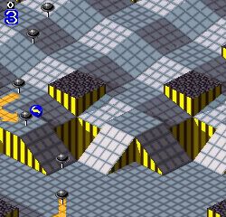 Space Station Rescue game - isometric puzzle and action gameplay with robots and obstacles.