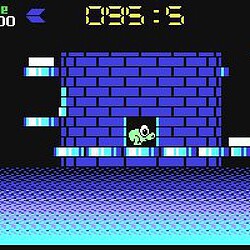 Screenshot of Ice Climber game showing pixel art characters and icy landscape.