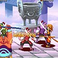 Screenshot of a ninja-themed arcade game with characters fighting with swords.