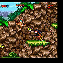 Classic Donkey Kong Country gameplay with jungle environment and characters.