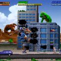 Classic arcade game featuring Godzilla and King Kong battling in a cityscape.