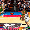 Screenshot of NBA Jam 1993 with players in action on the court.