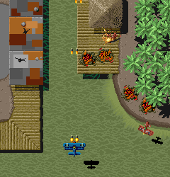 Battle City arcade game screenshot with tanks and trees for nostalgic gaming.
