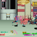 Action-packed cyberpunk city battle scene from the game Cyberpunk City.