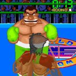 Boxing game featuring a muscular opponent in a boxing ring.