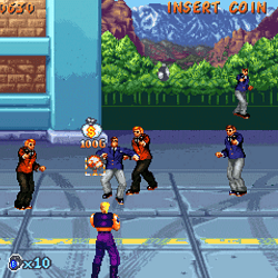 Street Gang Fight arcade game scene with characters fighting.