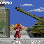 Gameplay screenshot from a classic tank battle arcade game.