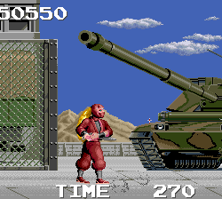 Gameplay screenshot from a classic tank battle arcade game.