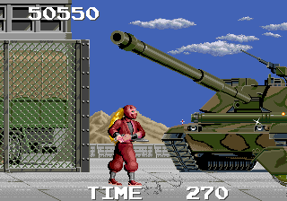 Gameplay screenshot from a classic tank battle arcade game.