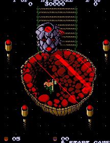 Dark Tower arcade game boss fight scene with pixel art graphics.