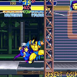 Street Fighter Alpha 3 game screenshot showing characters in combat.