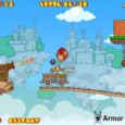 Explosive cannonball shooting game with cartoon-level graphics and obstacle challenges.