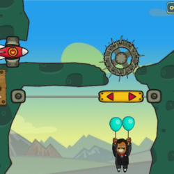 Rocket launch game for kids with balloons and obstacles on Minigames.pro.