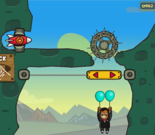 Rocket launch game for kids with balloons and obstacles on Minigames.pro.
