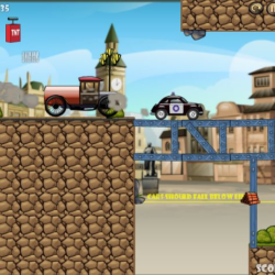 Explosive Car Destruction Game with Crumbling Bridges and Vehicles.