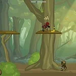 Squirrel jumping in forest for mini games.