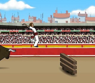Running with the Bulls - Minigames.pro.