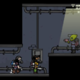 Mutant zombie characters in a side-scrolling survival game scene.