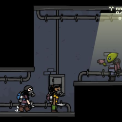 Mutant zombie characters in a side-scrolling survival game scene.