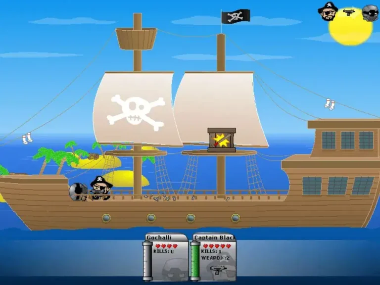 Pirate Ship Battle Game - Defend or Attack with Cannons and Strategy.
