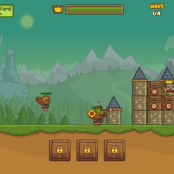 Colorful castle defense game with cartoon characters and explosive battles.