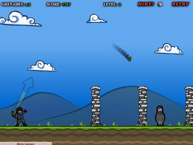 Explosive Grenades Game - Defend and attack with strategic grenades in this fun online game.