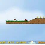 Ball rolling through level 1 in mini golf game on minigames.pro.